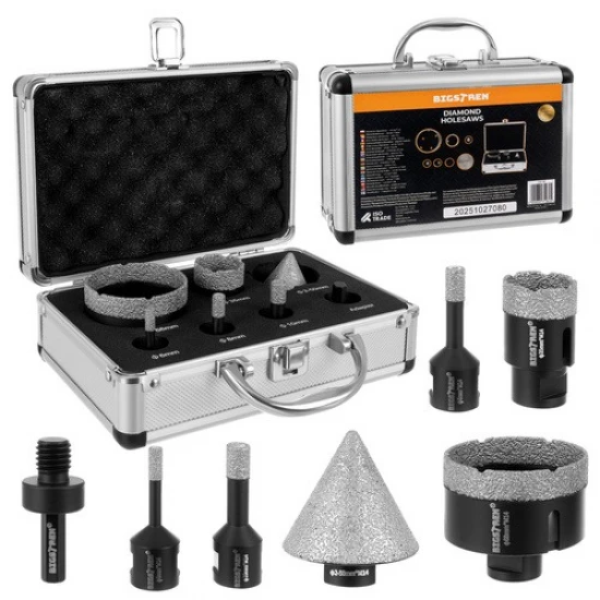 Diamantové vykružováky M14 do dlažby 6-68 mm 7 dielna sada 00027080