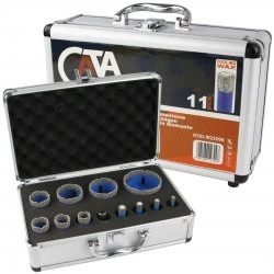 Diamantové vykružováky M14 do dlažby 6-68 mm 11 dielna sada M22598