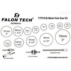 Korunkové vrtáky na kov BI-METAL 19-76mm 17 dielna sada FT0160051M