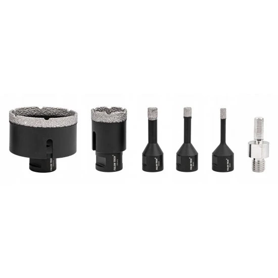 Diamantové vrtáky M14 do dlažby sada 6-8-10-35-68 mm FT05DH