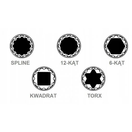 Nástrčné kľúče spline 21ks 8-36 mm 1/2 FT2112