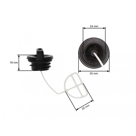 Zátka paliva čínske motorové píly 38-58 cm3 12-12002