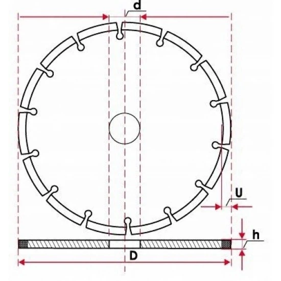 Diamantový rezný kotúč segmentový 350mm otvor 25.4 mm IVBDSEG350254B