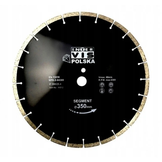 Diamantový rezný kotúč segmentový 350mm otvor 25.4 mm IVBDSEG350254B