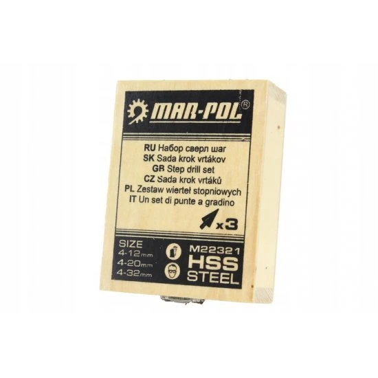 Stupňovité vrtáky 4- 32mm 3 dielna sada M22321