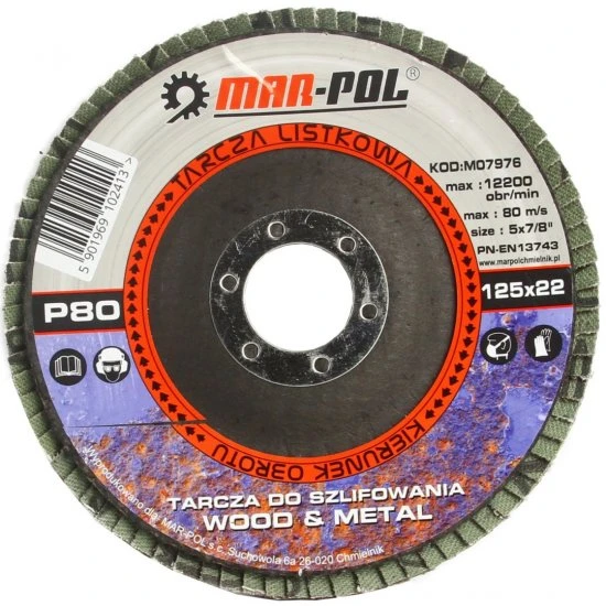 Lamelový brúsny kotúč korund 125mm P80 M07976