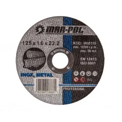 Rezný kotúč na kov 125 x 1.6 x 22.2 mm M08116