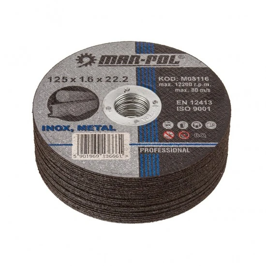 Rezný kotúč na kov 125 x 1.6 x 22.2 mm M08116