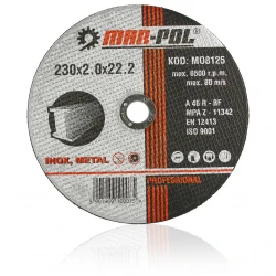Rezný kotúč na kov 230 x 2.0 x 22.2 mm M08125