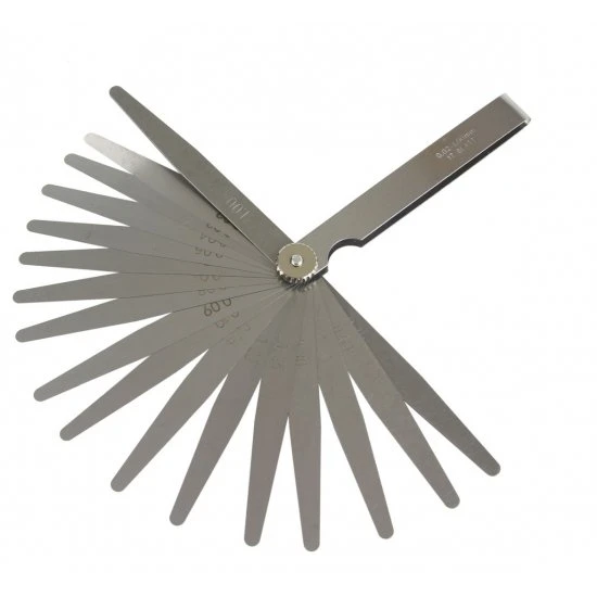 Mierky na meranie vôle ventilov škáromery 17ks 0.02-1mm M15248