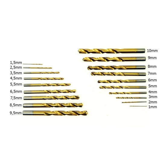 Sada vrtákov do kovu 1-10mm 170 dielna HSS titán M22306