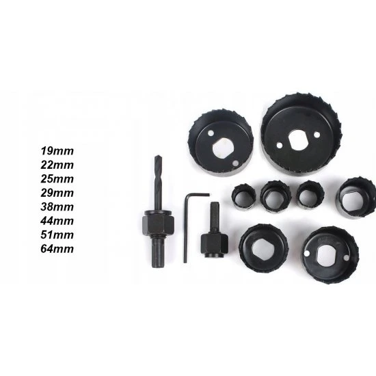 Vykružovacie vrtáky korunkové do dreva 19-64mm 11 dielna sada  M22571