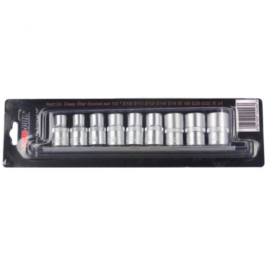 Nástrčné kľúče 1/2" vnútorný torx E10-E24 9ks M66421