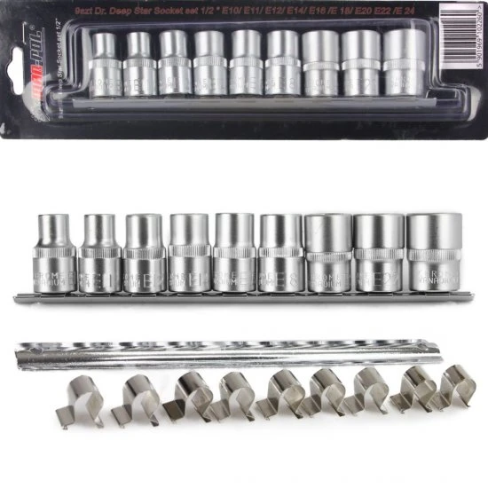 Nástrčné kľúče 1/2" vnútorný torx E10-E24 9ks M66421