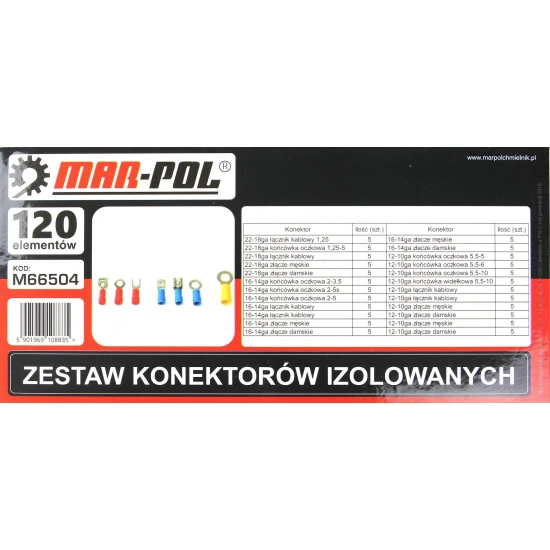 Sada izolovaných konektorov a očiek 120 dielna M66504