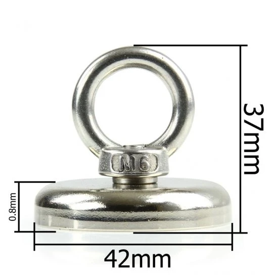 Neodýmový magnet 50kg 42x0.8mm so závesným okom M66865