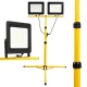 Pracovná lampa na statíve 2x100W 230V M82736