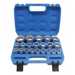 Nástrčné kľúče spline 21ks 8-36 mm 1/2" S-90195