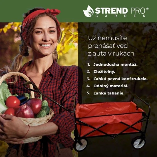 Skladací prepravný vozík 50 litrov 70 kg 2161602