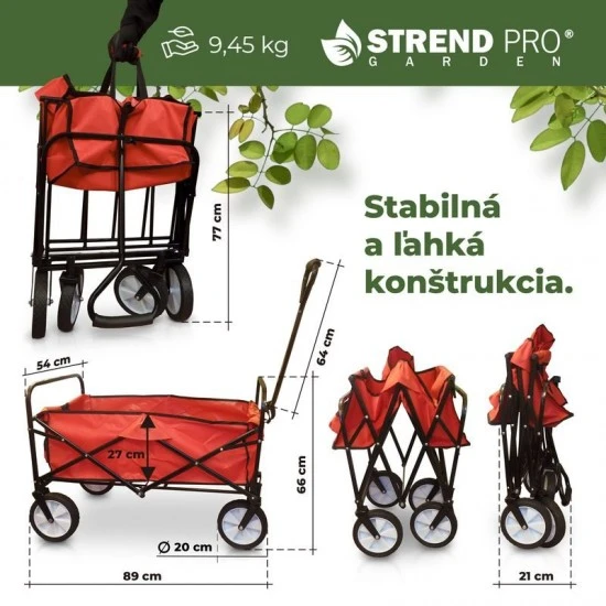 Skladací prepravný vozík 50 litrov 70 kg 2161602