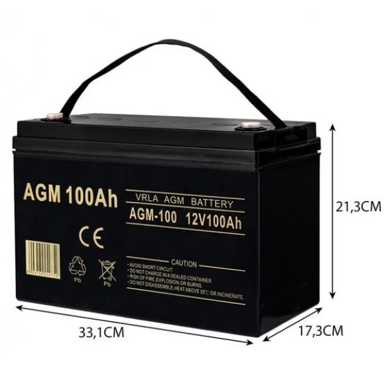 Bezúdržbový olovený akumulátor AGM VRLA 12V 100Ah 20805