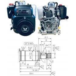 Benzínový motor Zongshen NH150H pre vibračné nohy 149 cm3 4HP 01-99022