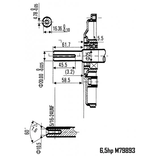 Benzínový motor 7.0 HP 3600 ot./min. hriadeľ 20mm M79893