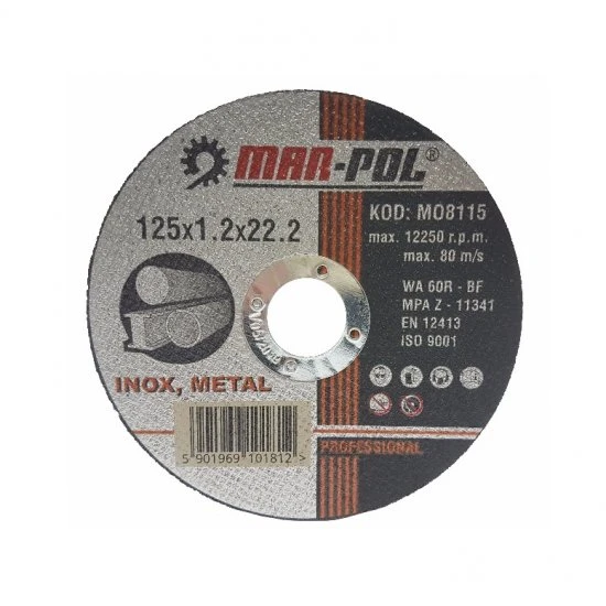 Rezný kotúč na kov 125 x 1.2 x 22.2 mm M08115