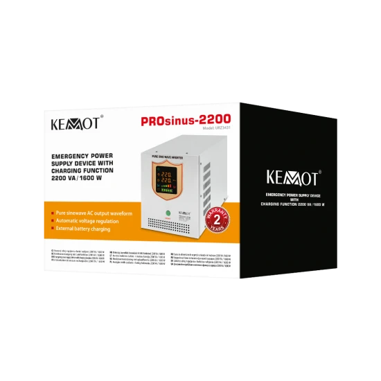 Záložný zdroj Kemot PROsinus 1600W 2200VA 12V/230V biely URZ3431