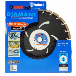 Diamantový rezný kotúč segmentový 300 x 25.4 x 10mm M08737