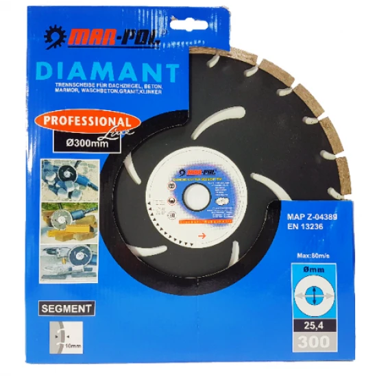 Diamantový rezný kotúč segmentový 300 x 25.4 x 10mm M08737